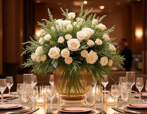 Centrotavola imponente per un evento aziendale.
